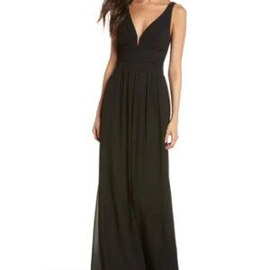 Lulus V-Neck Chiffon A-Line Gown